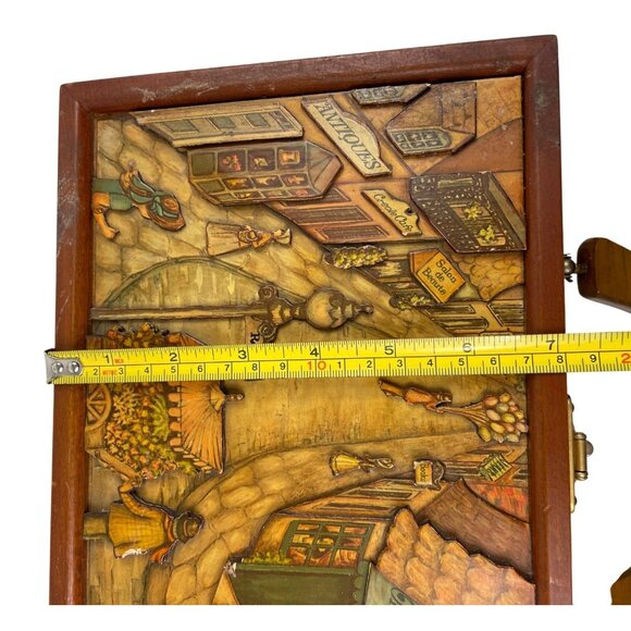 Vintage Anton Pieck Box Purse With Lucite Handle & New Orleans Scene - Picture 10 of 11